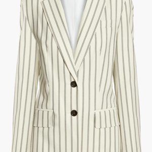Tibi Levi Striped Blazer in Ivory